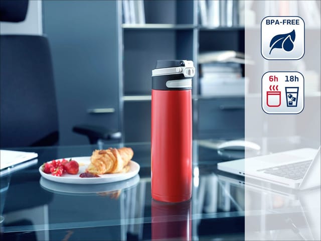 Leifheit 03273 Elegante Reise-tasse 600 Ml Schwarz Rot