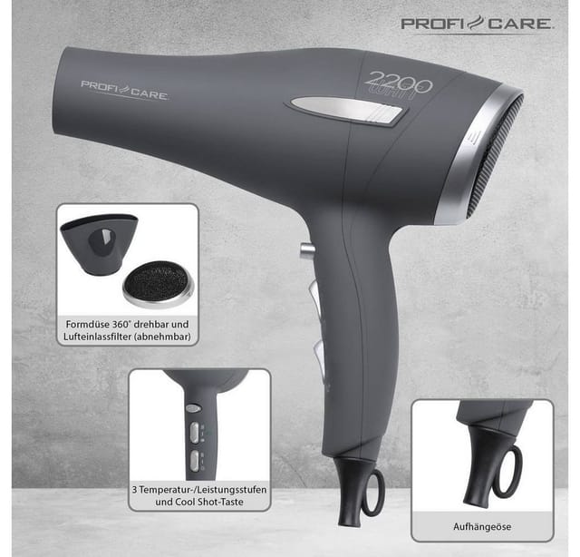 Profi Care Prof Haartrockner Pc-ht 3045 2200 W Gy (330450)