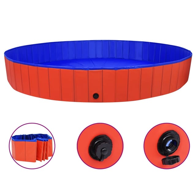 Prolenta Premium Hundepool Faltbar Rot 300x40 Cm Pvc