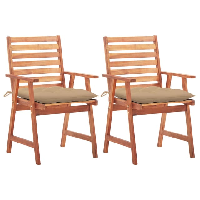 Garten-essstühle 2 Stk. Mit Kissen Massivholz Akazie Vidaxl