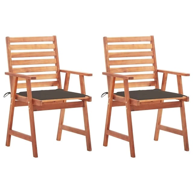 Vidaxl - Garten-essstühle 2 Stk. Mit Kissen Massivholz Akazie