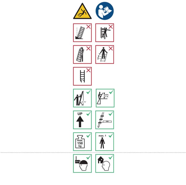 Layher Piktogrammetiketten Für Holzanlegeleitern 1029, 1052 10er-pack