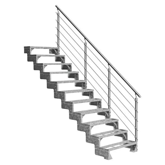 Dolle Außentreppe Gardentop 198-242cm Geschosshöhe Mit Einlegerahmen 80cm Breit Mit Prova-geländer