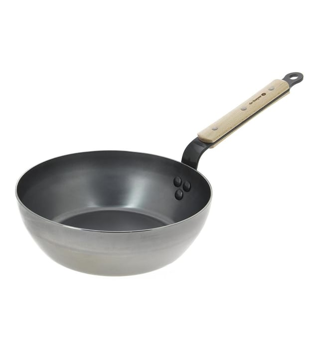 De Buyer Mineral B Holz Pfanne 24 Cm Edelstahl Buchenholz
