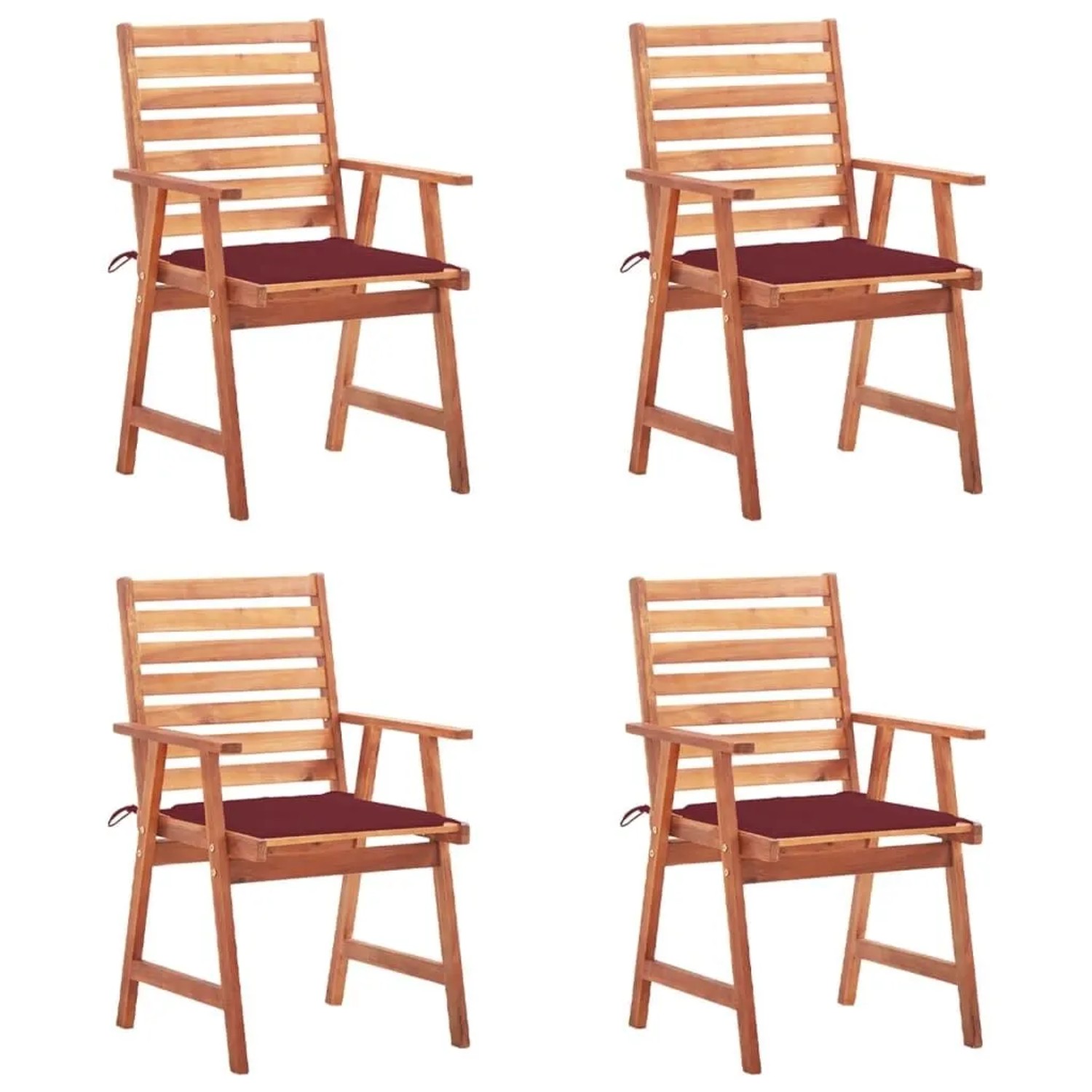 Garten-essstühle 4 Stk. Mit Kissen Massivholz Akazie Vidaxl