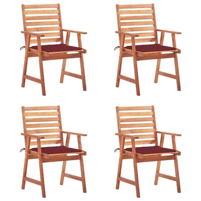 Garten-essstühle 4 Stk. Mit Kissen Massivholz Akazie Vidaxl