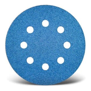 Blue Klett-schleifscheiben, 125 Mm, 8-loch, F. Exzenterschleifer, Zirkonkorund (25 Stk.) K40 - Menzer
