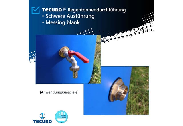 Regentonnendurchführung Ig 1/2 X Ag 3/4 Zoll - Für Behälter, Tanks Und Fässer - Messing - Tecuro