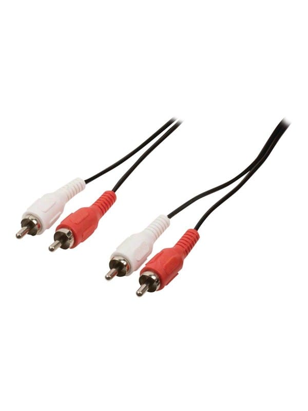 Stereo Audiokabel 2x Rca Hane 2x Rca Hane Nickelplaterad 300 M Rund Svart Lada 403231