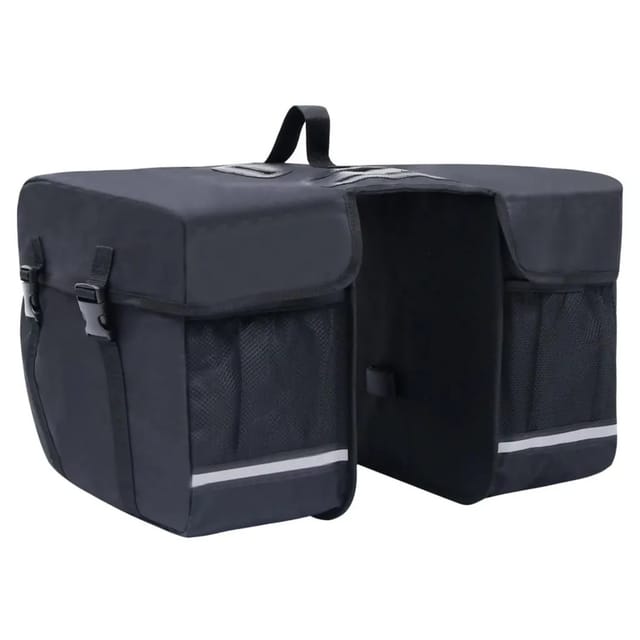 Doppel-fahrradtasche Für Gepäckträger Wasserdicht 35 L Schwarz Vidaxl