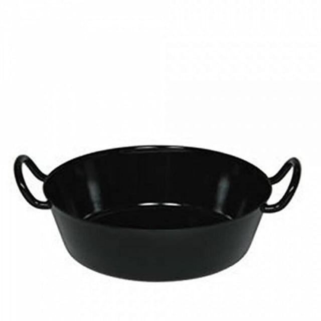 Riess Schnitzelpfanne Ø20cm H: 8,1cm Servierpfanne Mit Zwei Griffen Schwarz Emaille Induktion