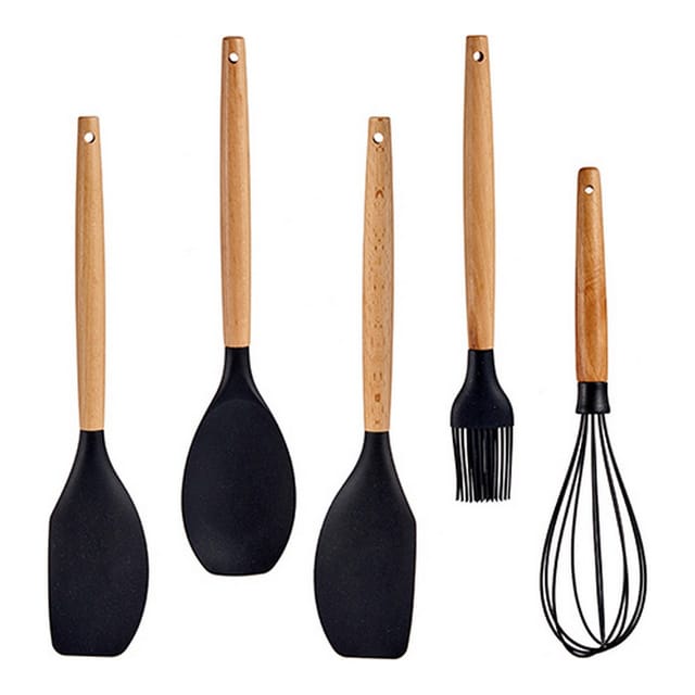 Kinvara Modernes Küchenutensilien-set Braun Schwarz 33 Cm