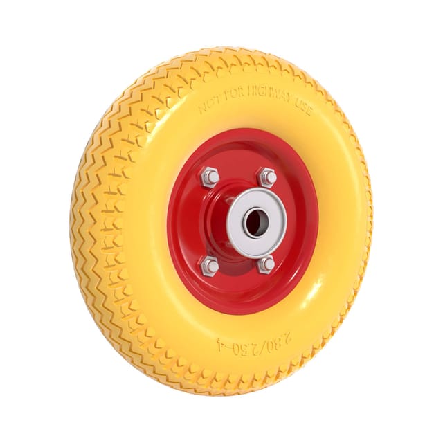 Wiltec - Pannensicheres Pu Rad 2.80/2.50-4 60 X 230 Mm 90 Kg, Polyurethan Vollgummi Schubkarren Komplettrad Mit Stahlfelge, Schubkarrenrad Pannensicher