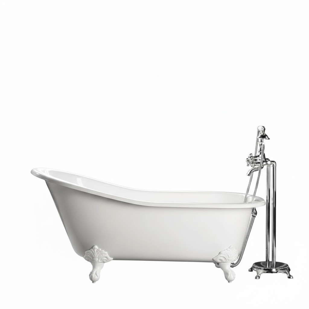 Freistehende Gusseisen Badewanne Ashford Füße Weiss 146