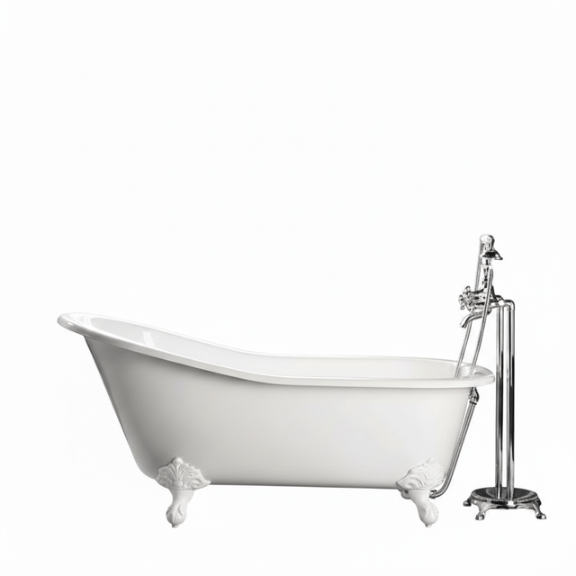Freistehende Gusseisen Badewanne Ashford Füße Weiss 146
