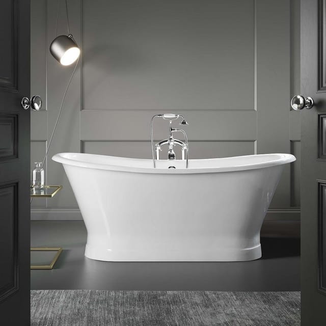 Freistehende Gusseisen Badewanne Coventry Weiß 170