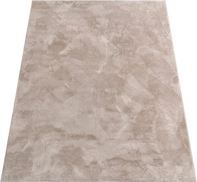 Paco Home - Teppich Wohnzimmer Kunstfell Shaggy Hochflor Waschbar In Waschmaschine Soft Uni Beige 80x150 Cm