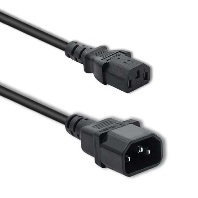 Qoltec Iec C13/c14 Strom-verlängerungskabel 3x1,00mm² 3m