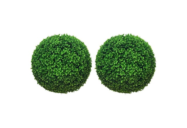 2er-set Künstliche Buchsbaumkugel Groß Ø40 Cm, Kunstpflanze Uv-beständig, Plastik Künstliche Pflanzen Im Topf, Fake Plant Wie Echt Für Wohnzimmer Schlafzimmer Büro Garten Deko Geschenk - Homcom