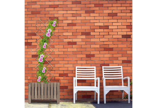 Relaxdays Rankgitter, Ausziehbar, 3er Set, Rankhilfe Kletterpflanzen, 180x60 Cm, Garten, Balkon & Terrasse, Holz, Braun