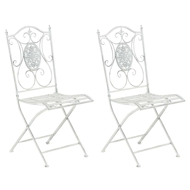 2er Set Klappstühle Sibell Antik Weiß