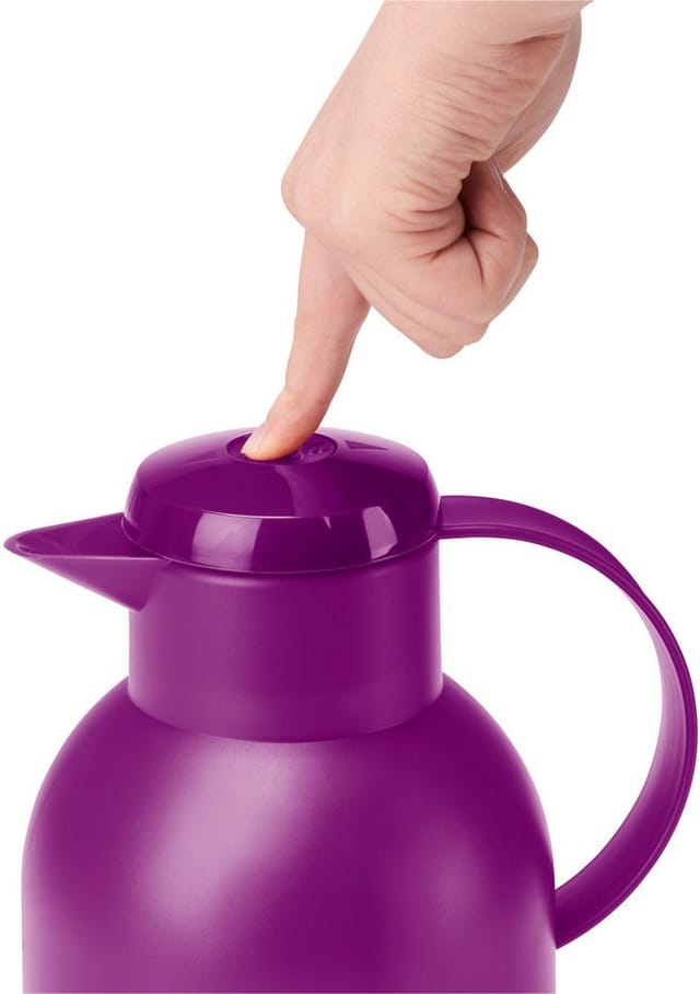 Emsa Samba Isolierkanne Quick Press, Kanne, Teekanne, Kaffeekanne, Kaffee, Kunststoff, Transparent-aubergine, 1.5 L, N4011800