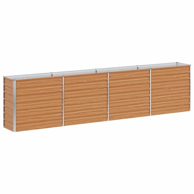 Hochbeet Hellbraun 320 X 40 X 77 Cm Verzinkter Stahl Vidaxl