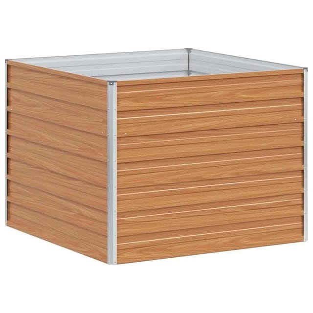 Hochbeet Hellbraun 100 X 100 X 77 Cm Verzinkter Stahl Vidaxl