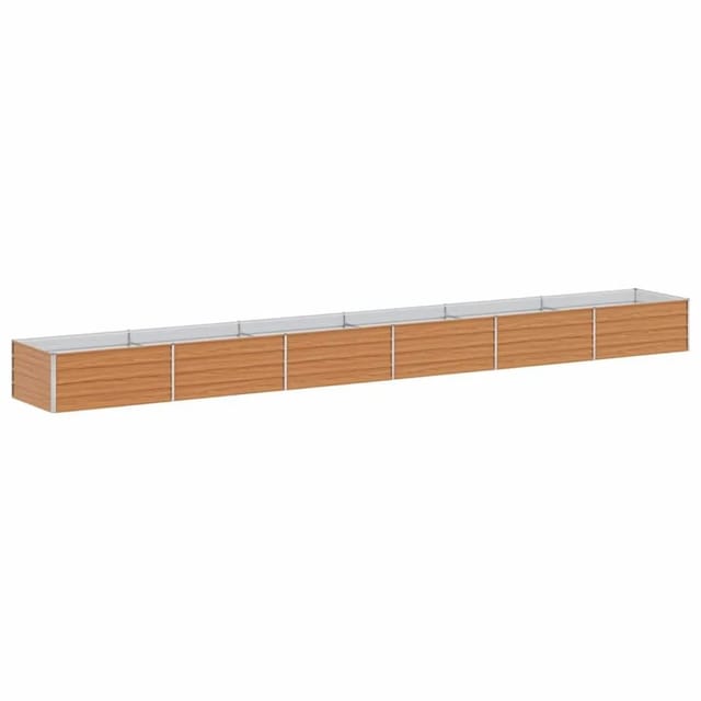 Hochbeet Hellbraun 600 X 80 X 45 Cm Verzinkter Stahl Vidaxl