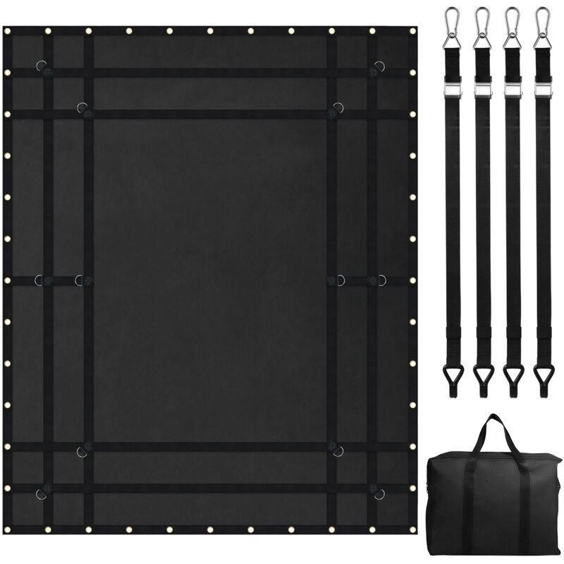 Ladungsnetz, 243,8 X 206,4 Cm, Robustes Lkw-ladungsnetz Für Die Ladefläche, 4 Verstellbare Gurte Mit Karabinern Und Gummibeschichteten Haken, Langlebig, Geeignet Für Pickup, Suv, Boot (schwarz) - Vevor