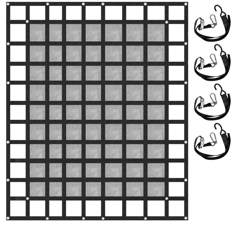 Ladungsnetz Mit Maschenware, 2,44 M X 2,04 M Ladungsnetz Für Die Ladefläche Von Pickups, Robuste Ladungsnetze Mit Klemmschnallen, S-haken Und Kreuzgurten,suvs Und Jeeps (243,84 Cm X 203,24 Cm) - Vevor