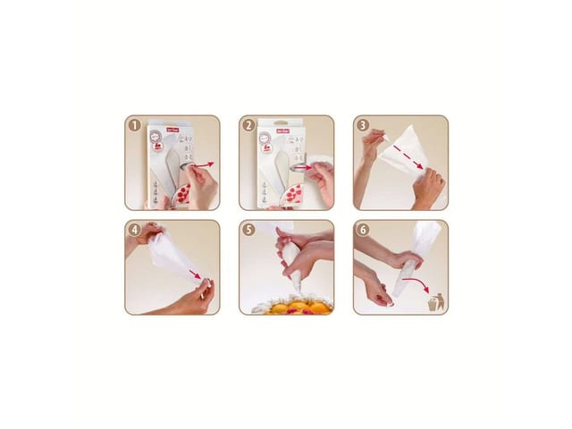 Zenker Einwegspritzbeutel 20 Stück inkl. 3 Tüllen 33 cm