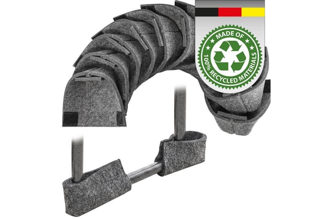 DuneDesign 12er Set Filz Bodenschoner für Bierzeltgarnitur Grau