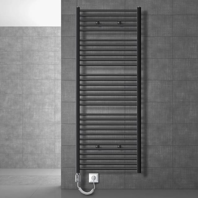 LuxeBath Elektrischer Badheizkörper Sahara 750x1800 mm Anthrazit Heizstab 1200W