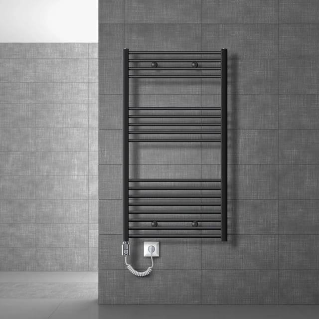 LuxeBath Elektrischer Badheizkörper Sahara 750x1200 mm Anthrazit Heizstab 1200W
