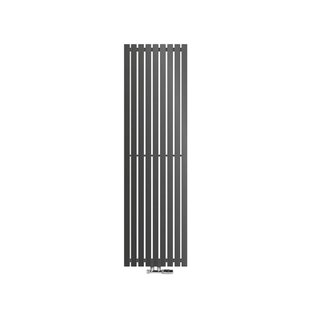 LuxeBath Stella Paneelheizkörper 480x1600mm Anthrazit mit Thermostat Eck Wand
