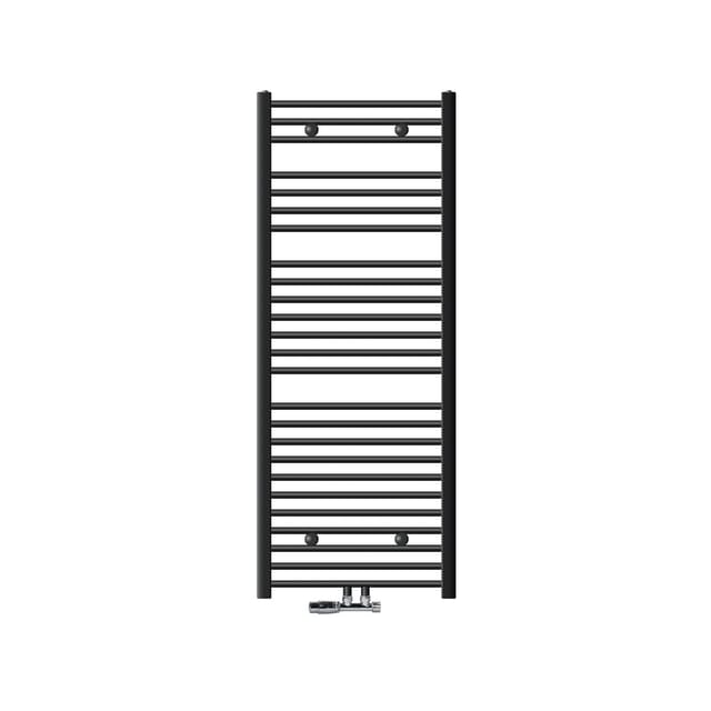 LuxeBath Badheizkörper 600x1500 mm Anthrazit Gerade mit Thermostat Eck Wand