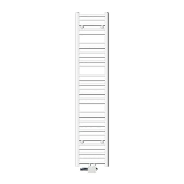 LuxeBath Badheizkörper 300x1800 mm Weiß Gerade Anschlussgarnitur Eck