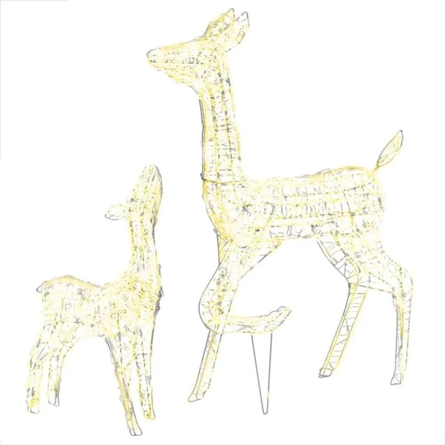 vidaXL LED-Rentier-Familie Weihnachtsdeko Acryl 160 LED Warmweiß 329789