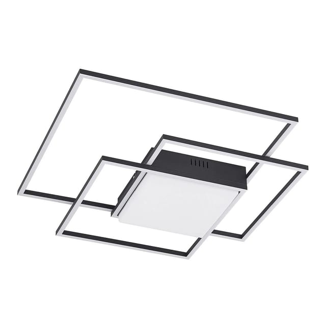 Lindby LED Deckenleuchte Nelinka 9985105 Modern in Schwarz aus Aluminium 1-flammig Wohnzimmerleuchte