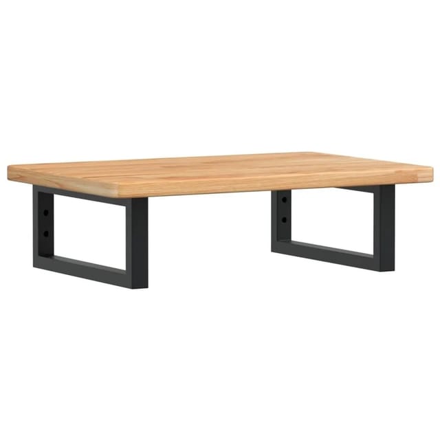 vidaXL Waschtischplatte mit Halterung Stahl und Massivholz Eiche 3302341
