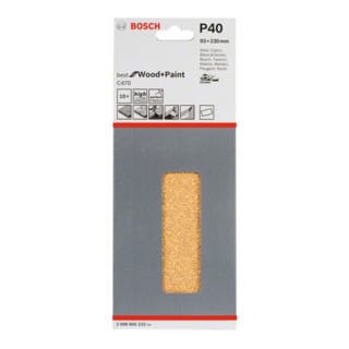 Bosch Schleifblatt C470 93 x 230 mm 40 ungelocht gespannt