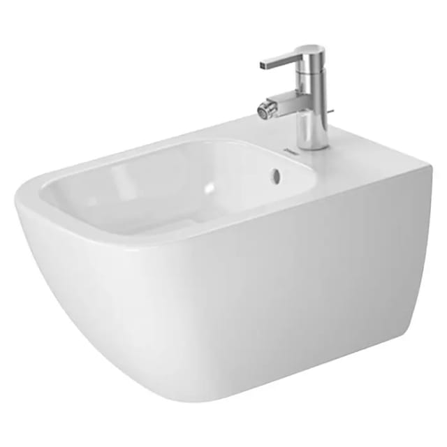 Duravit Wand-Bidet Happy D.2 35,5x54cm, m HL, ÜL, Hahnlochbank, weiß