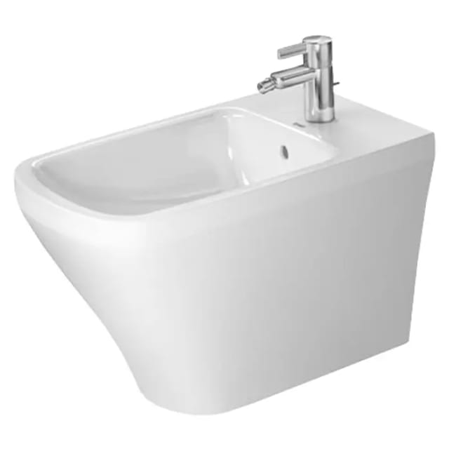 Duravit Stand-Bidet DuraStyle 37x63cm, m HL, ÜL, Hahnlochbank, weiß