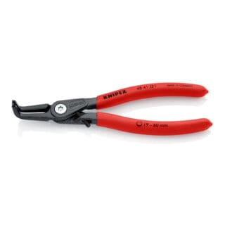 KNIPEX 48 41 J21 Präzisions-Sicherungsringzange für Innenringe in Bohrungen mit rutschhemmendem Kunststoff überzogen grau atramentiert 165 mm