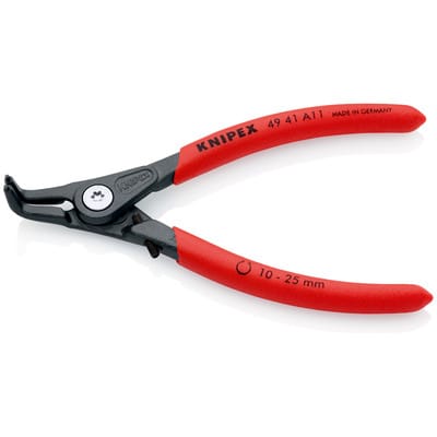 KNIPEX 49 41 A11 Präzisions-Sicherungsringzange für Außenringe auf Wellen mit rutschhemmendem Kunststoff überzogen grau atramentiert 130 mm