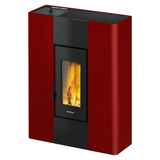 Freepoint Pelletofen 'Roxy' Stahl bordeaux 2 - 7 kW