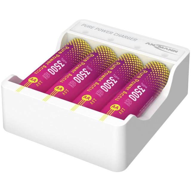 ANS 1001-0183 - USB-Ladegerät, Pure Power, Li-Ion, inkl. 4x AA (Mignon) 3500 mAh