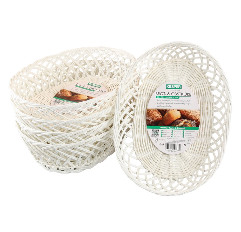 KESPER Brot- & Obstkorb, weiß 5er Pack