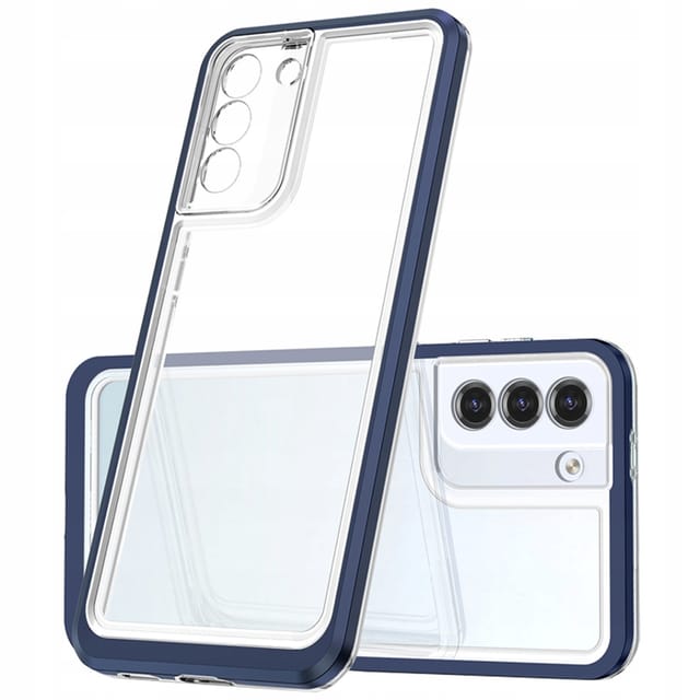 Hurtel Clear 3in1 Case for Samsung Galaxy S23+ silicone Cover with Frame Blue